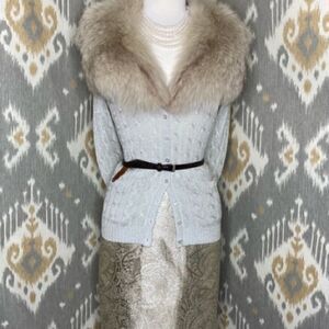 Vintage Ralph Lauren Soft Gold Jaquard Pencil Skirt